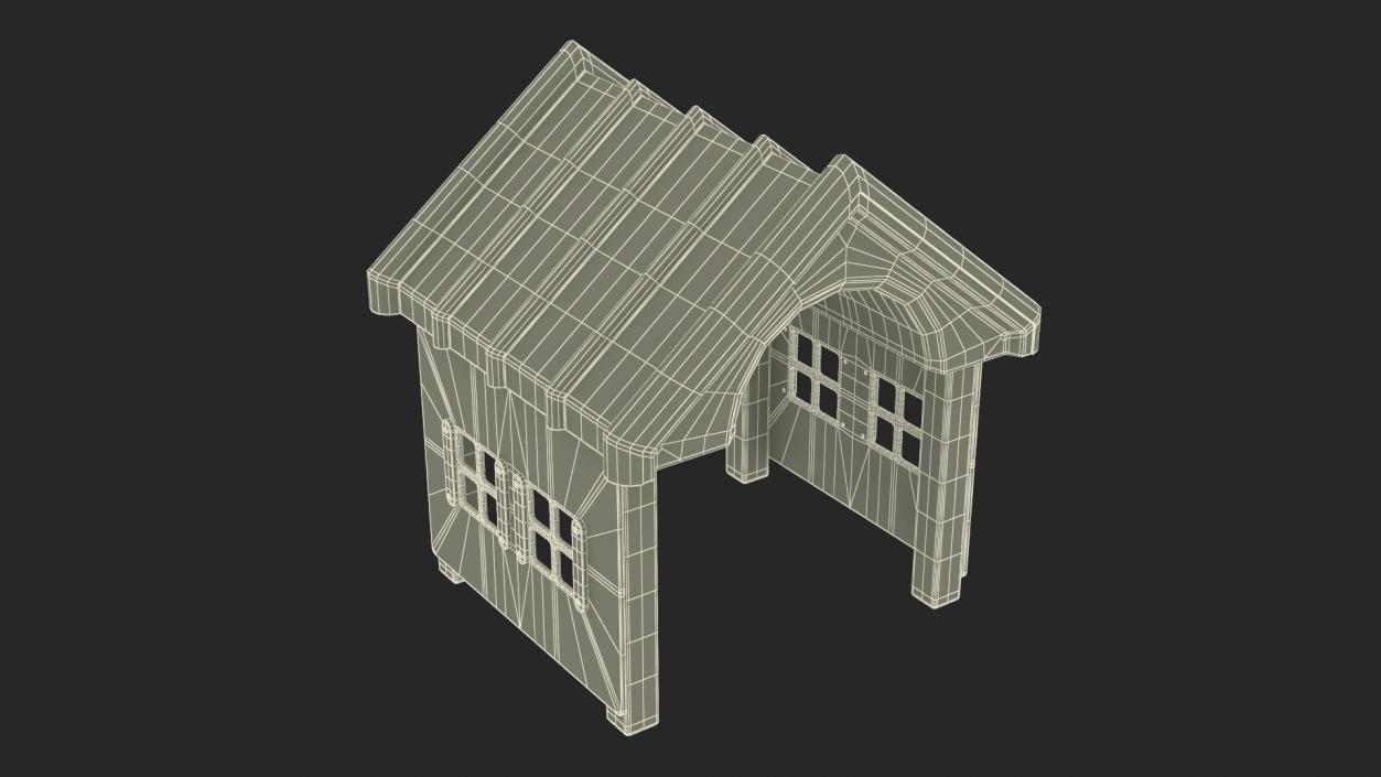 3D Dog Park Red House model