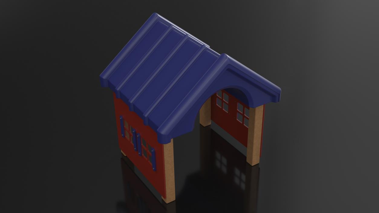 3D Dog Park Red House model