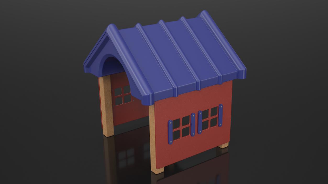 3D Dog Park Red House model