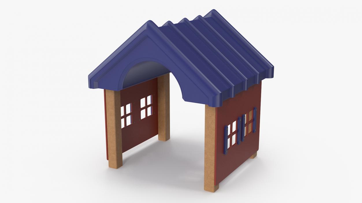 3D Dog Park Red House model