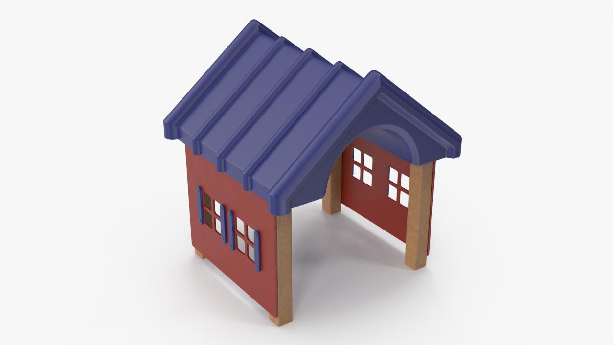 3D Dog Park Red House model