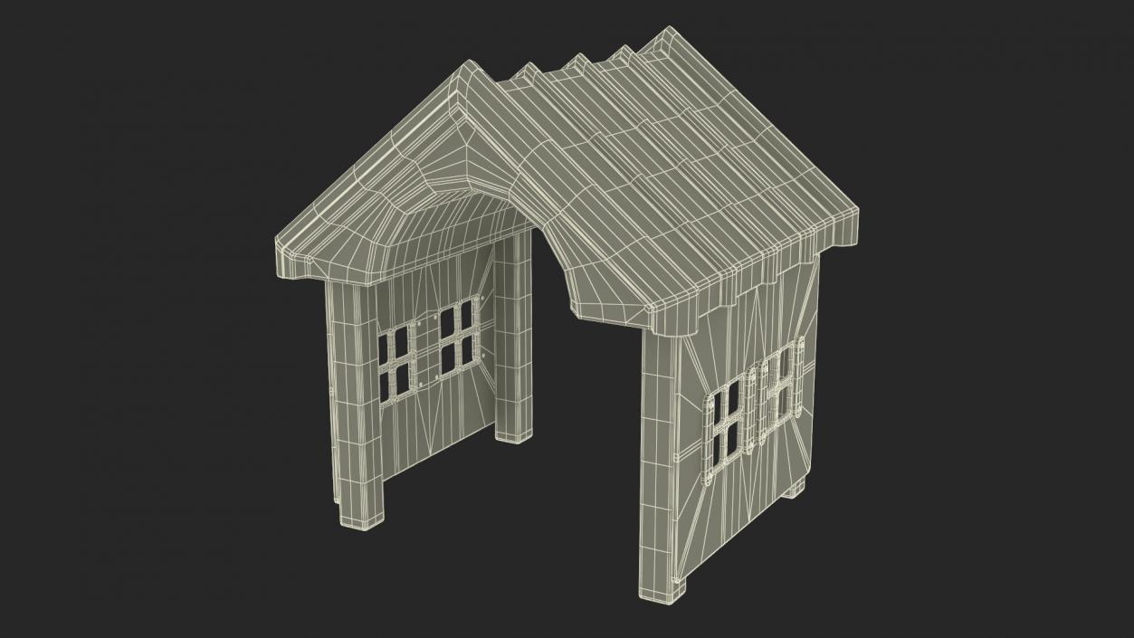 3D Dog Park Red House model