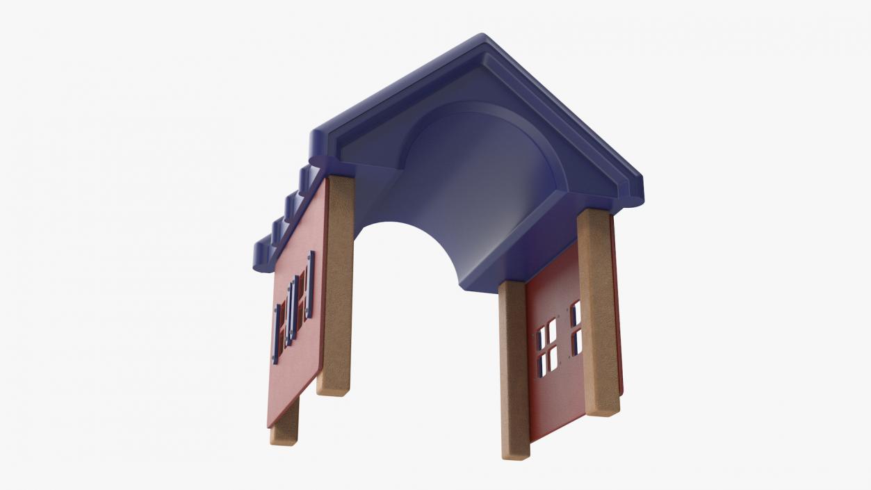 3D Dog Park Red House model