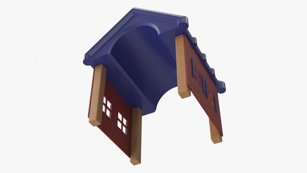 3D Dog Park Red House model