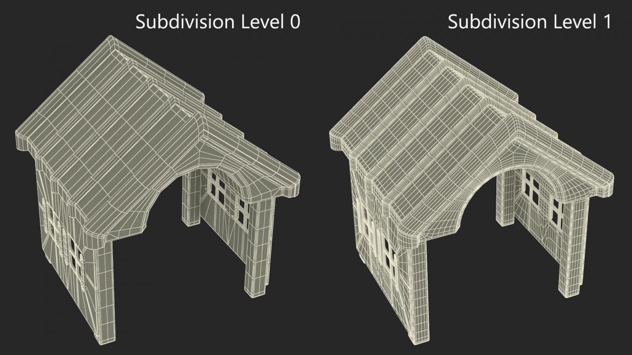 3D Dog Park Red House model