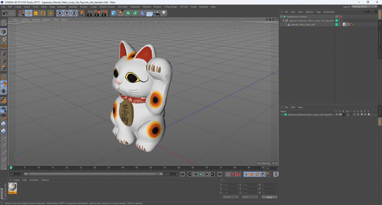 Japanese Maneki Neko Lucky Cat Figurine 3D model