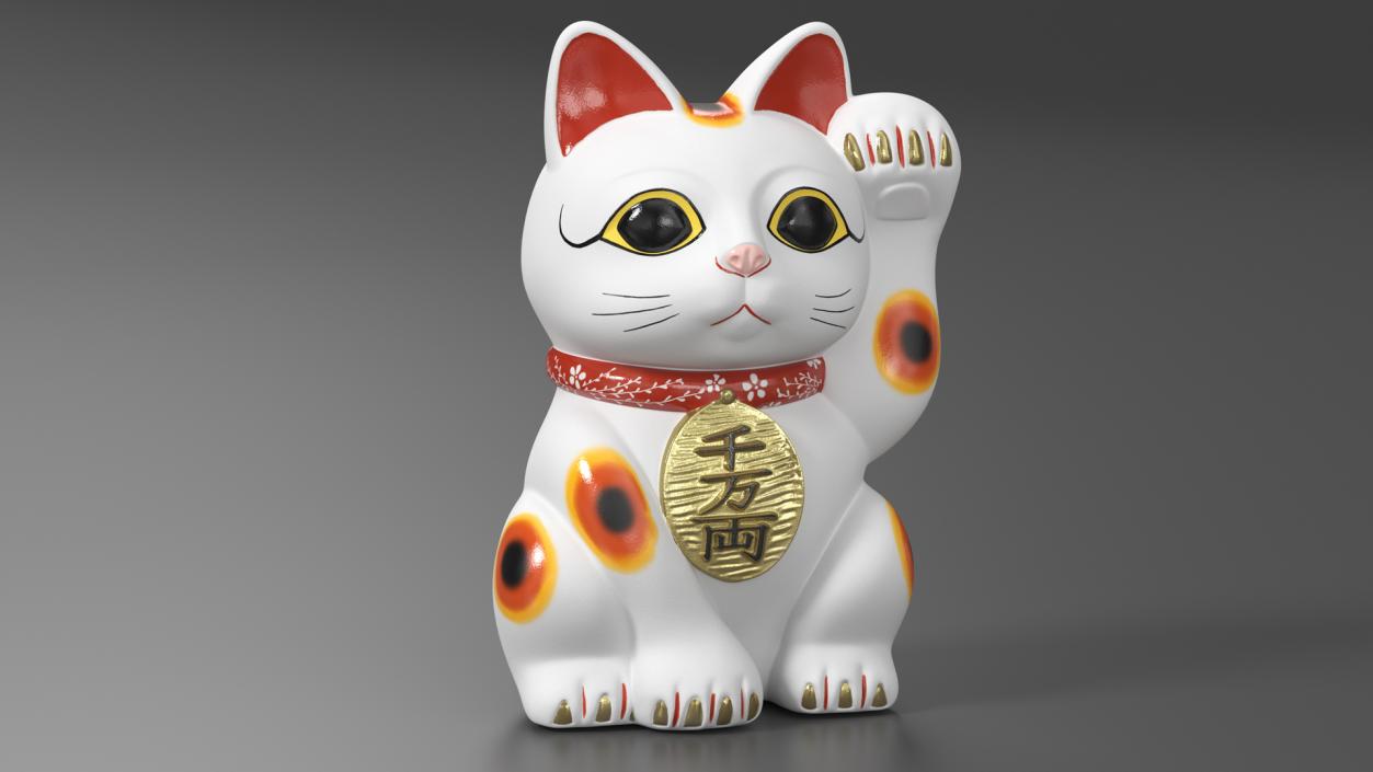 Japanese Maneki Neko Lucky Cat Figurine 3D model