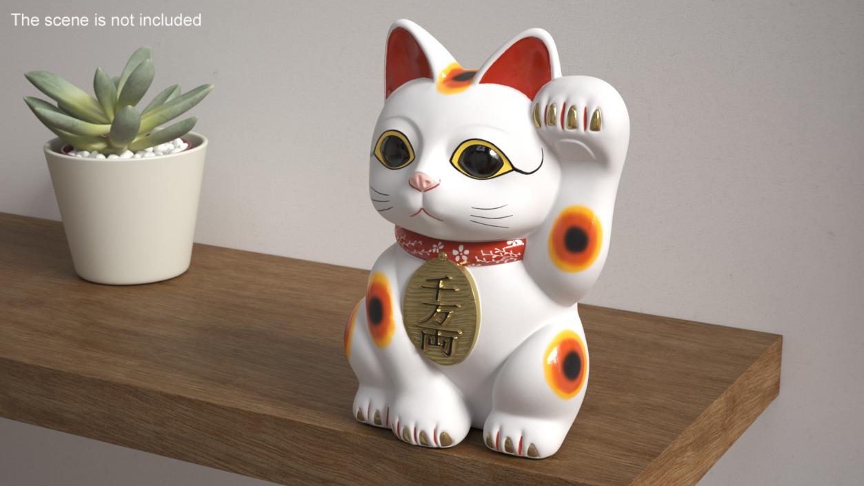 Japanese Maneki Neko Lucky Cat Figurine 3D model