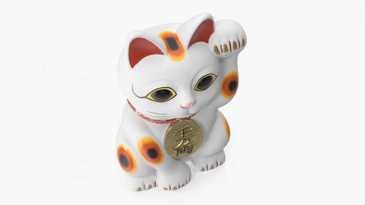 Japanese Maneki Neko Lucky Cat Figurine 3D model