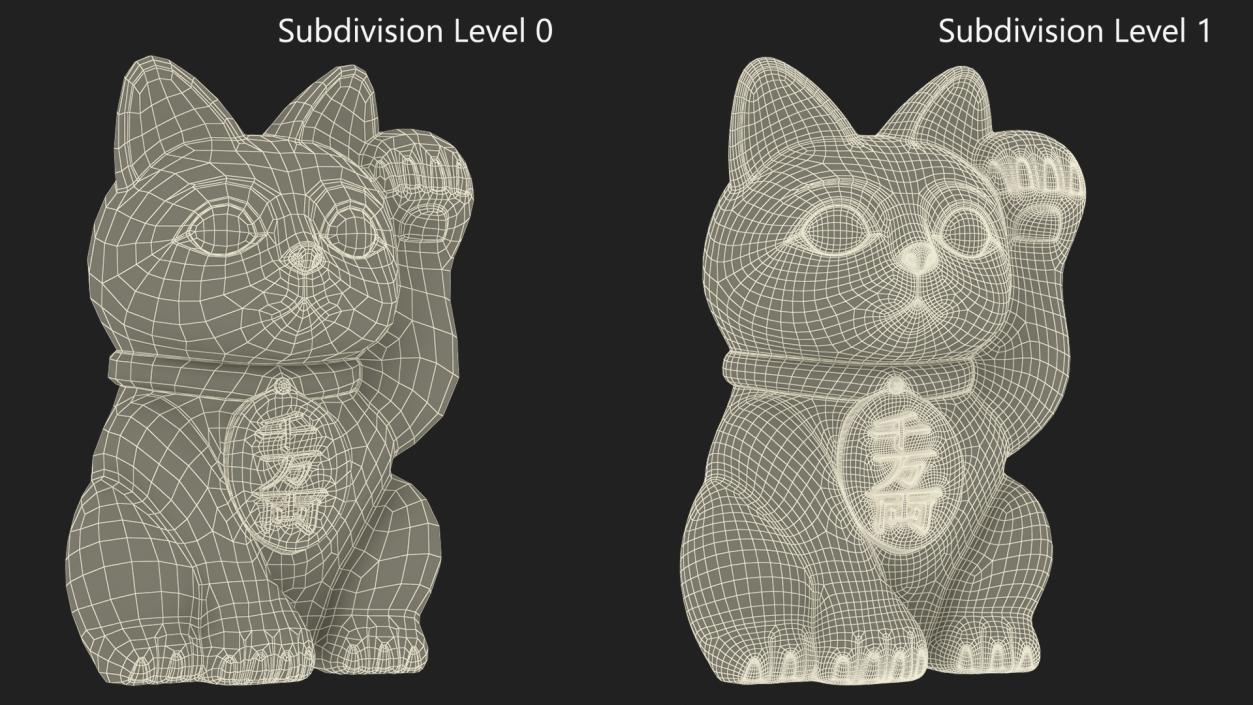 Japanese Maneki Neko Lucky Cat Figurine 3D model