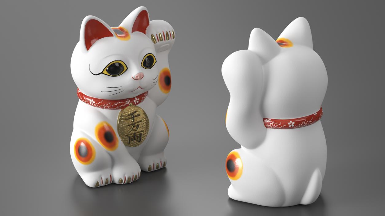 Japanese Maneki Neko Lucky Cat Figurine 3D model