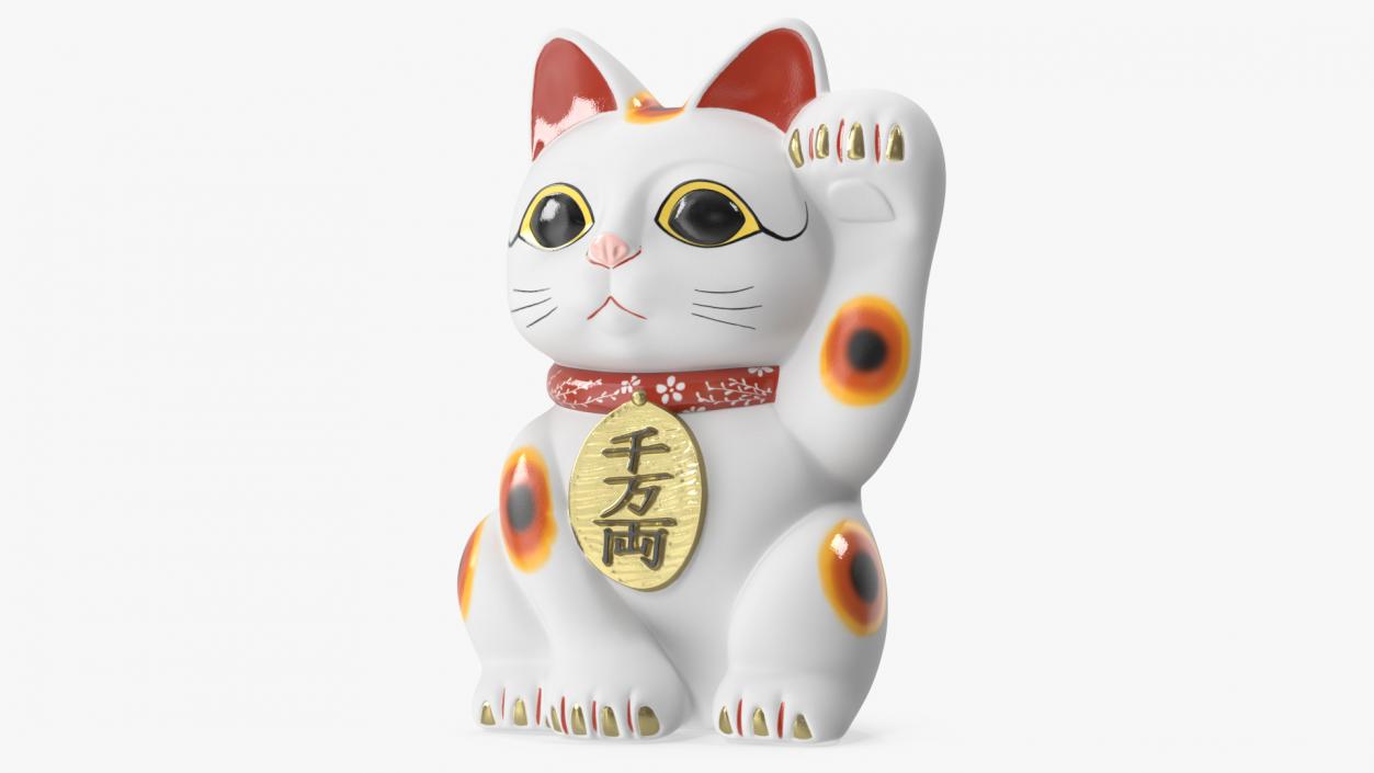 Japanese Maneki Neko Lucky Cat Figurine 3D model