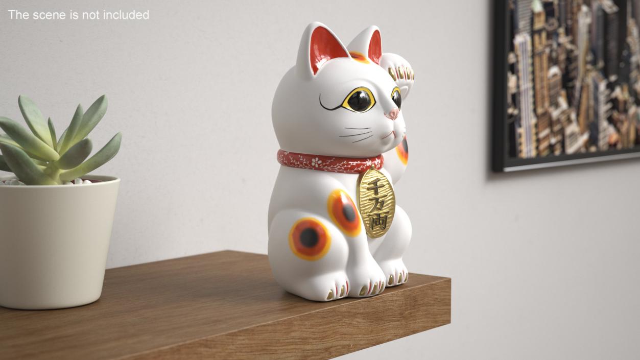 Japanese Maneki Neko Lucky Cat Figurine 3D model