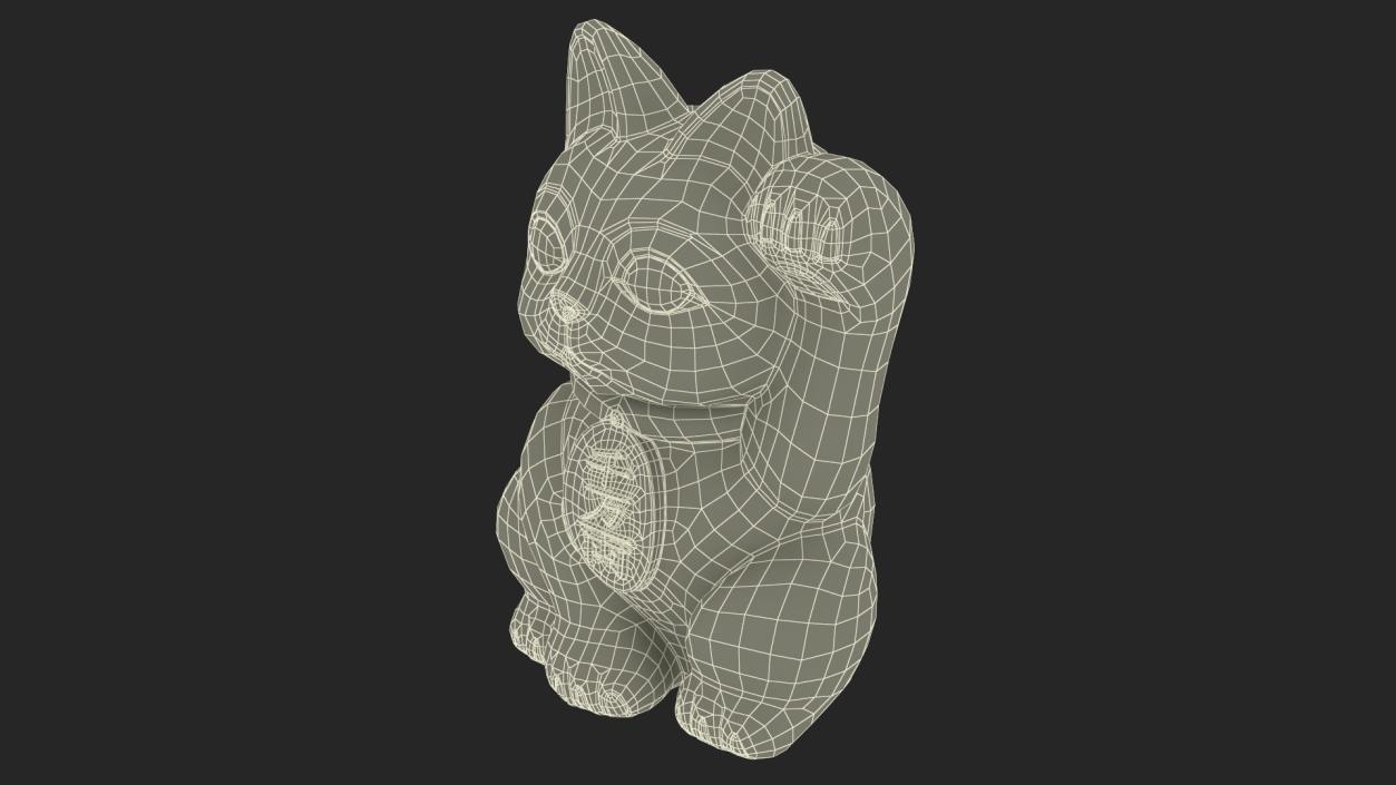 Japanese Maneki Neko Lucky Cat Figurine 3D model