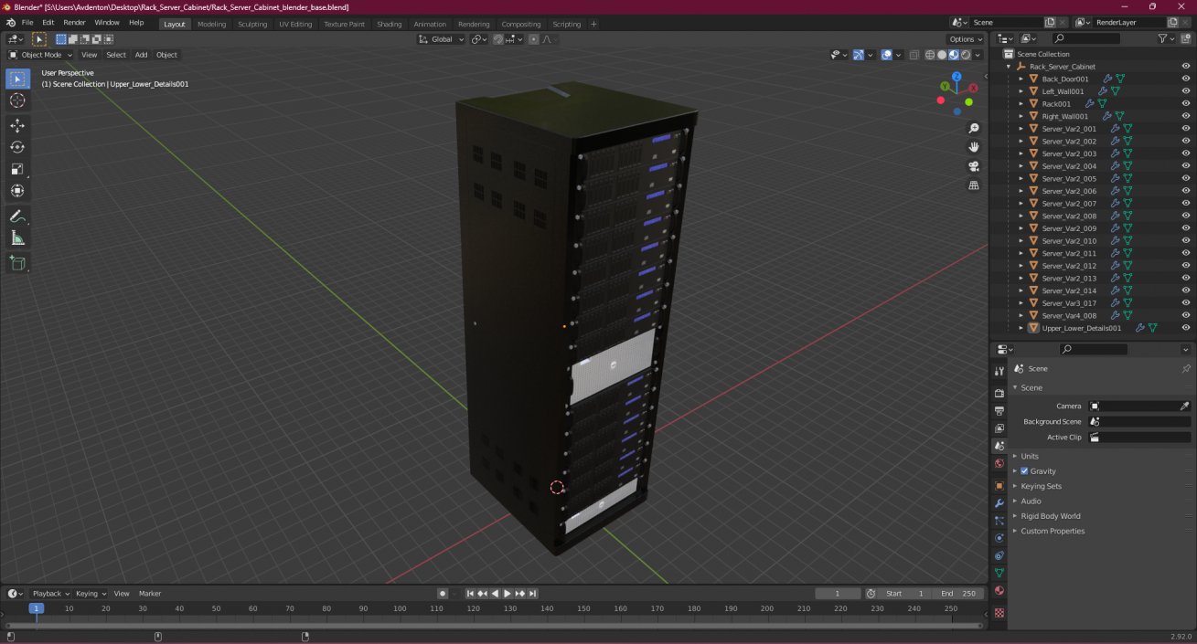 Rack Server Cabinet 3D model