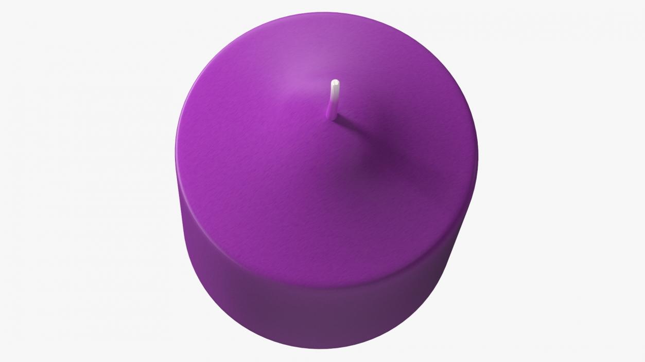 3D Wide Altar Pillar Candle Purple