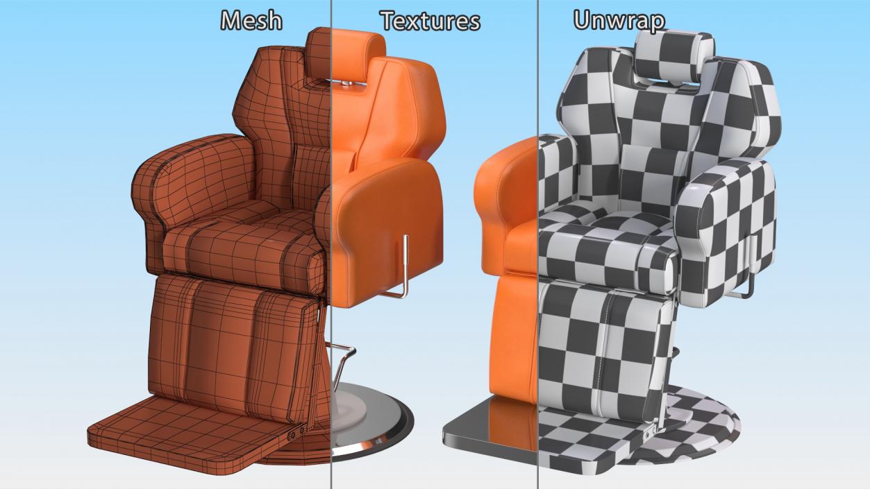 Modern Beauty Salon Chair Orange 3D