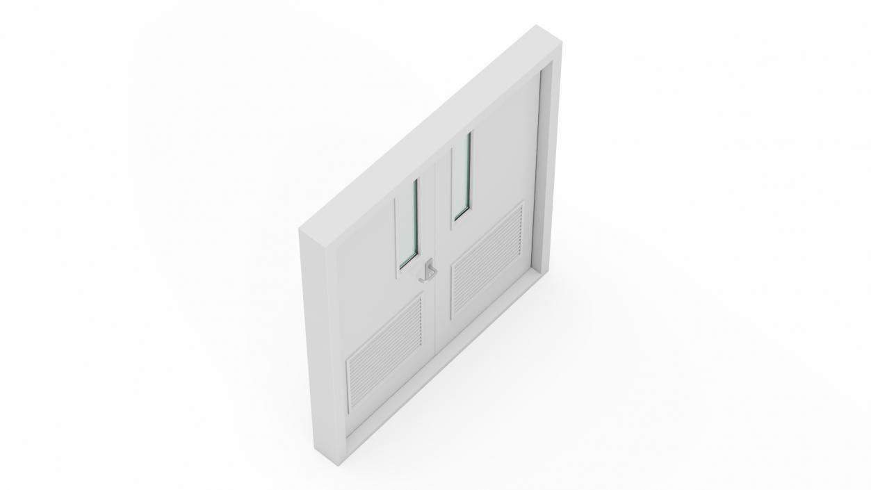 Double Fire Doors Grey 3D