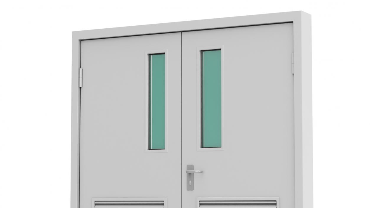 Double Fire Doors Grey 3D