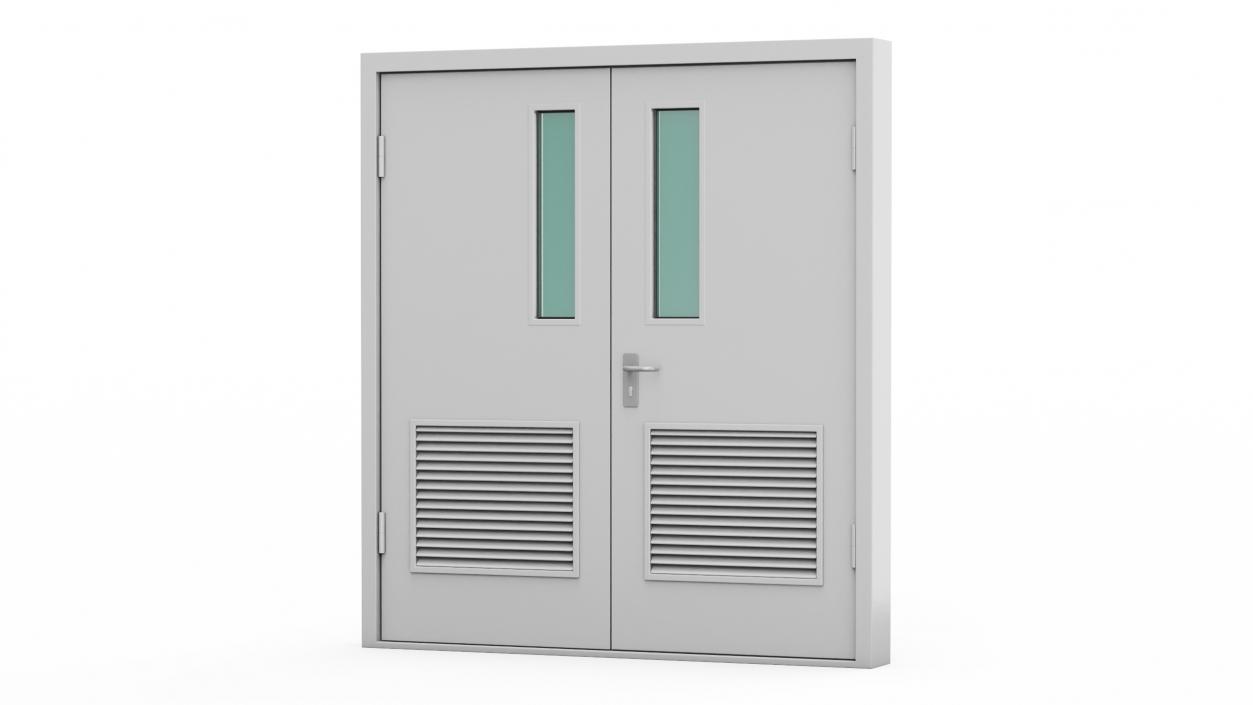 Double Fire Doors Grey 3D