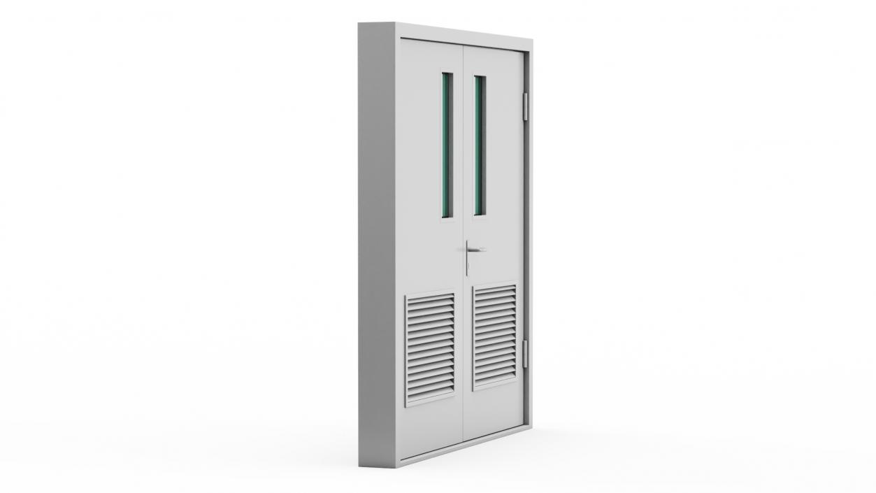 Double Fire Doors Grey 3D