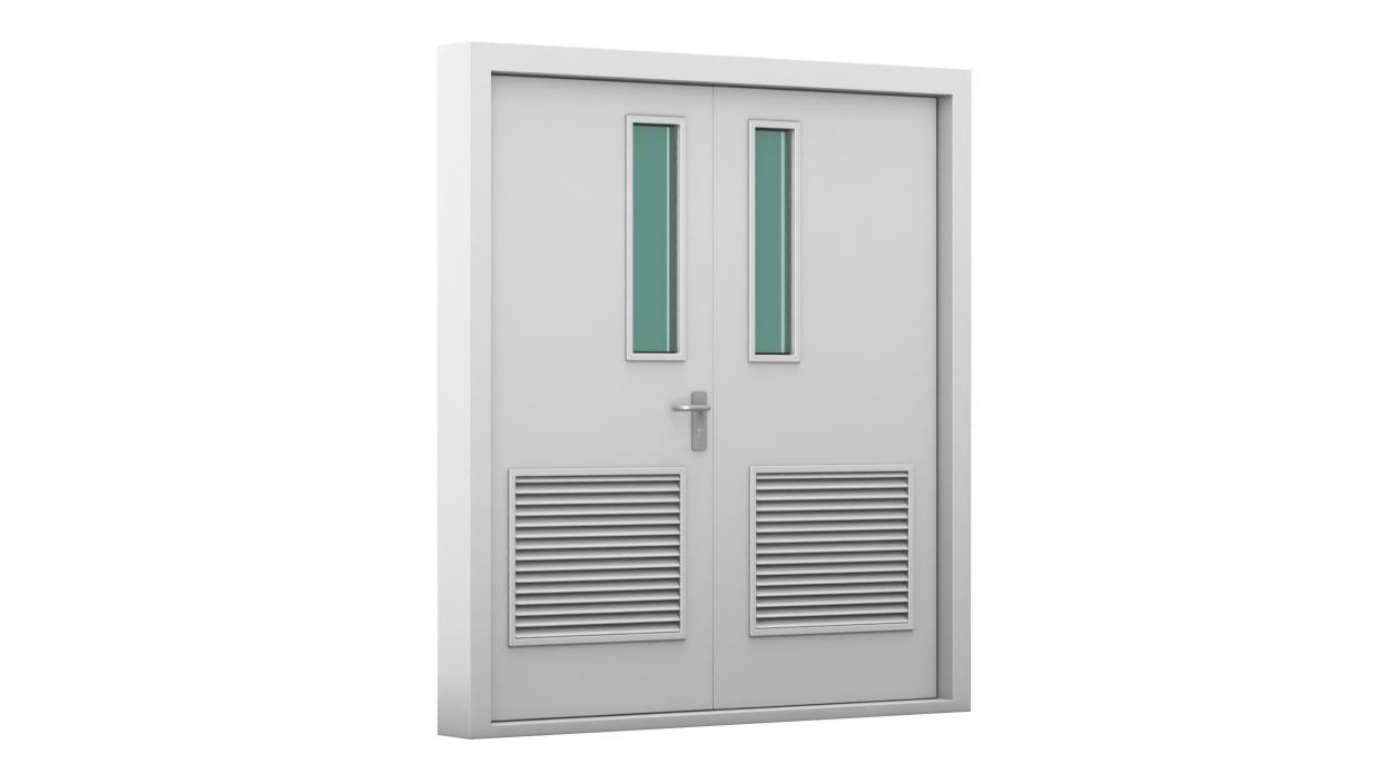 Double Fire Doors Grey 3D