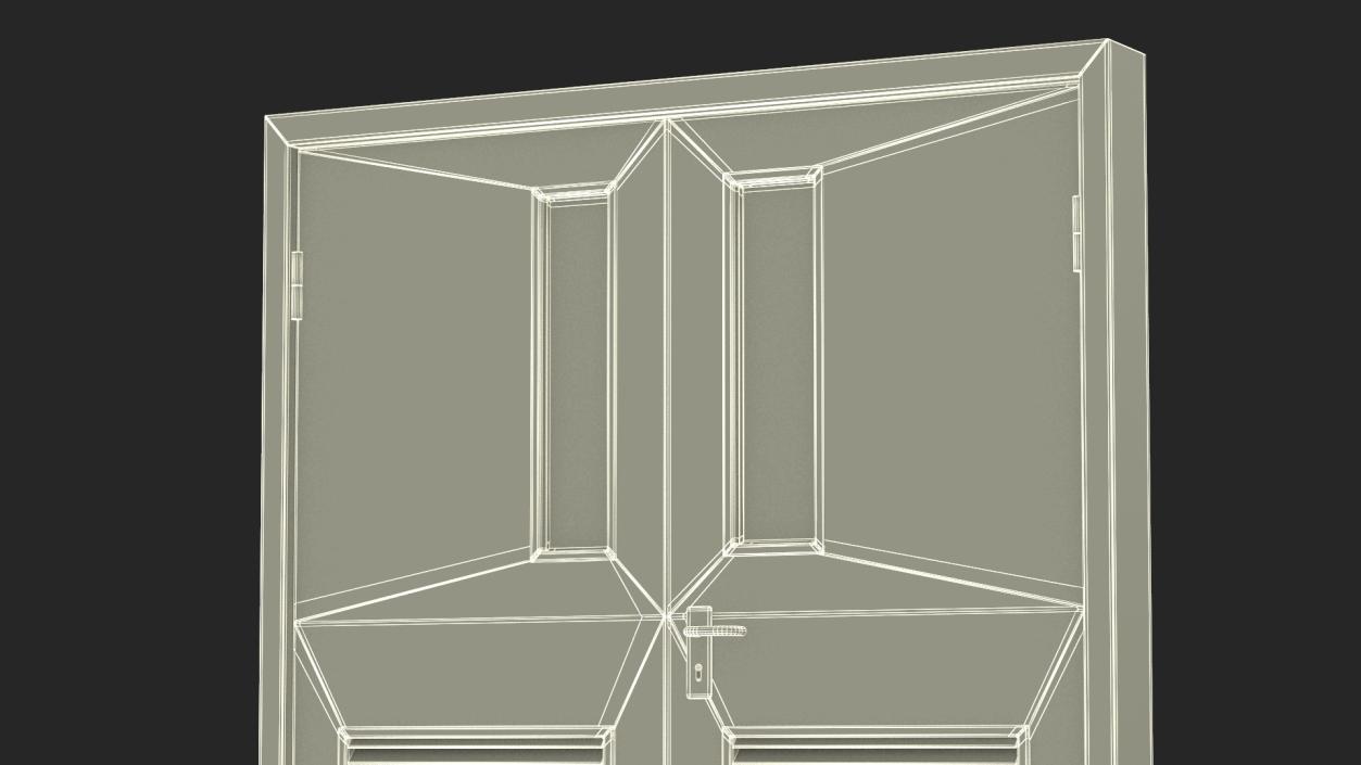 Double Fire Doors Grey 3D