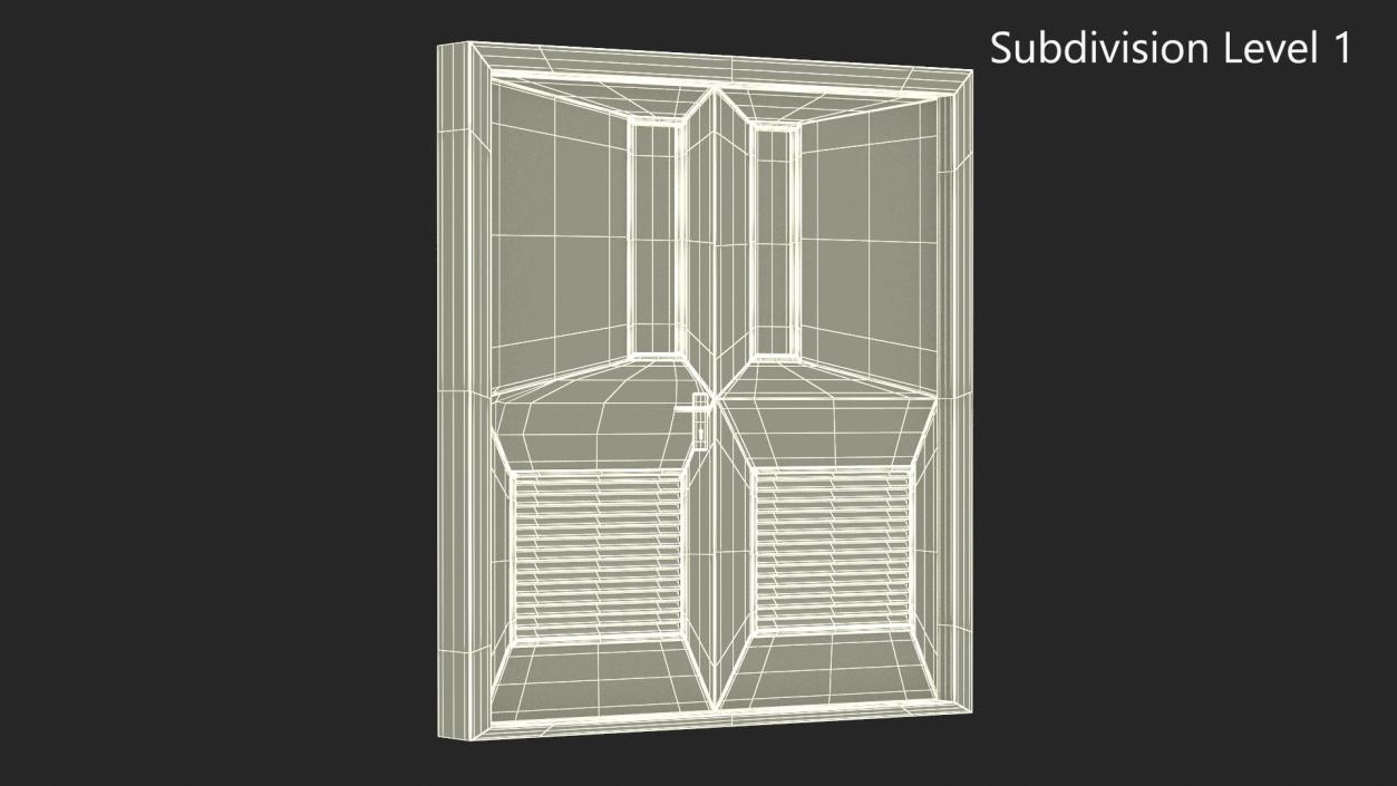 Double Fire Doors Grey 3D