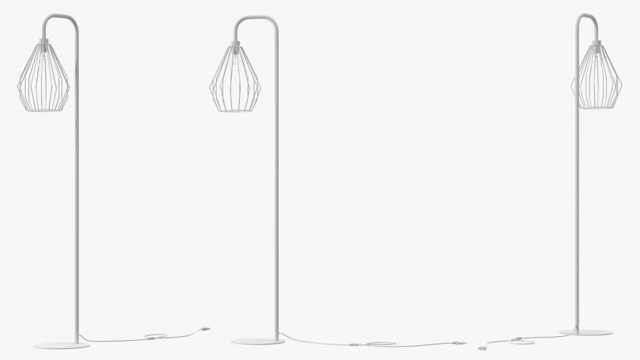 Geometric Standing Lamp White 3D model