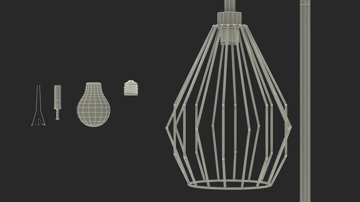 Geometric Standing Lamp White 3D model