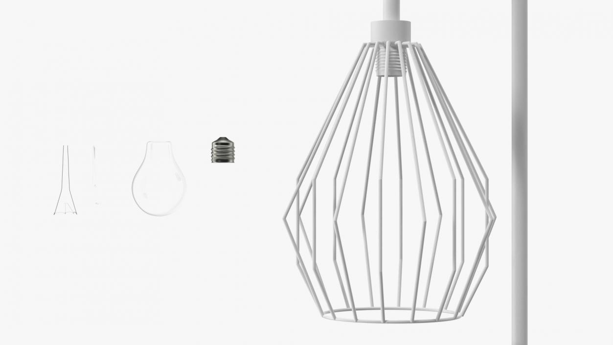 Geometric Standing Lamp White 3D model