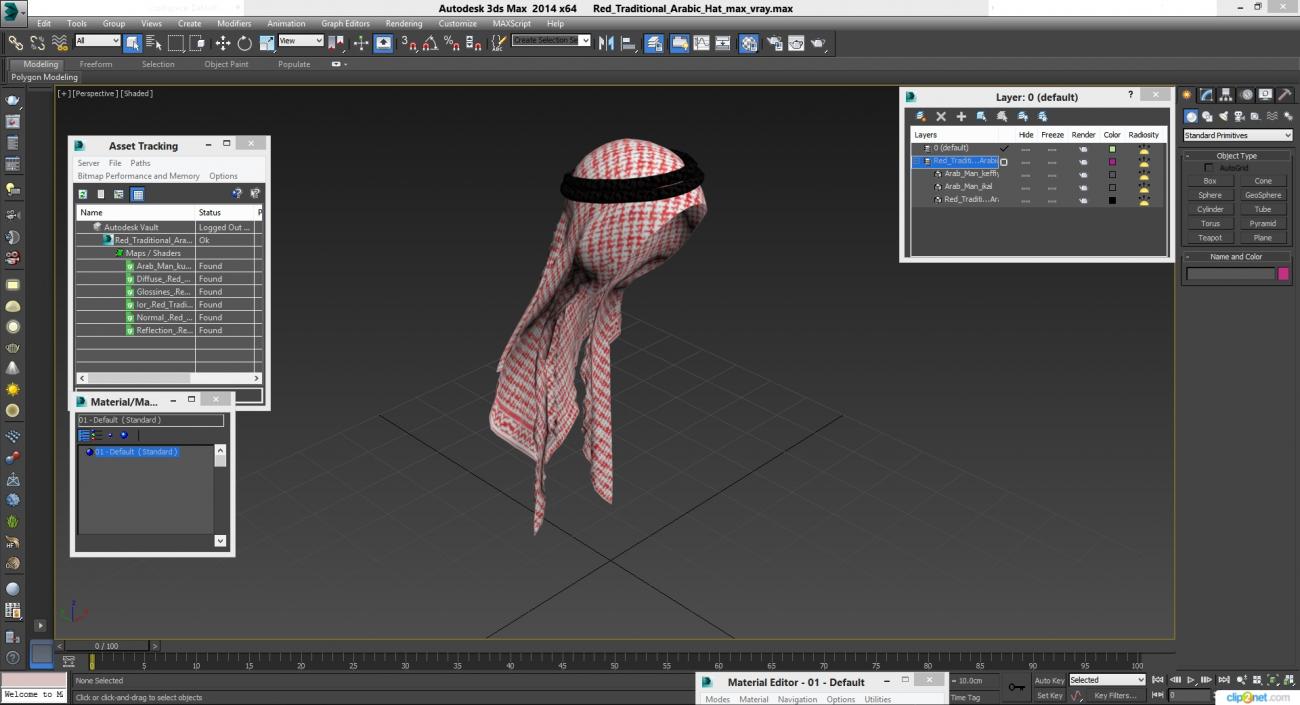 3D Red Traditional Arabic Hat