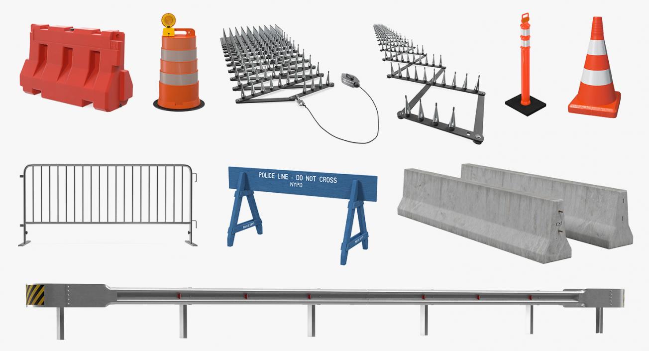 3D Road Barriers Collection 6