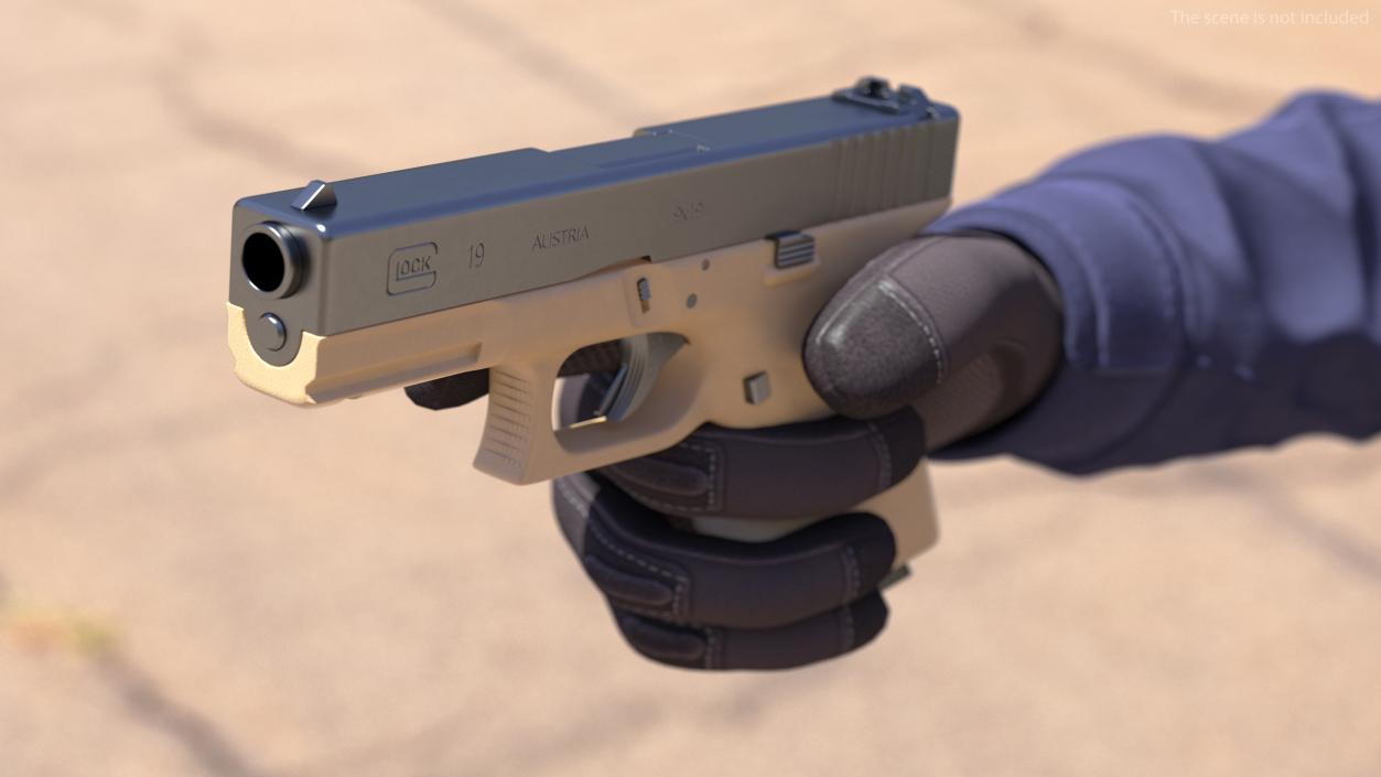 3D model Glock 19 GEN 3 Olive