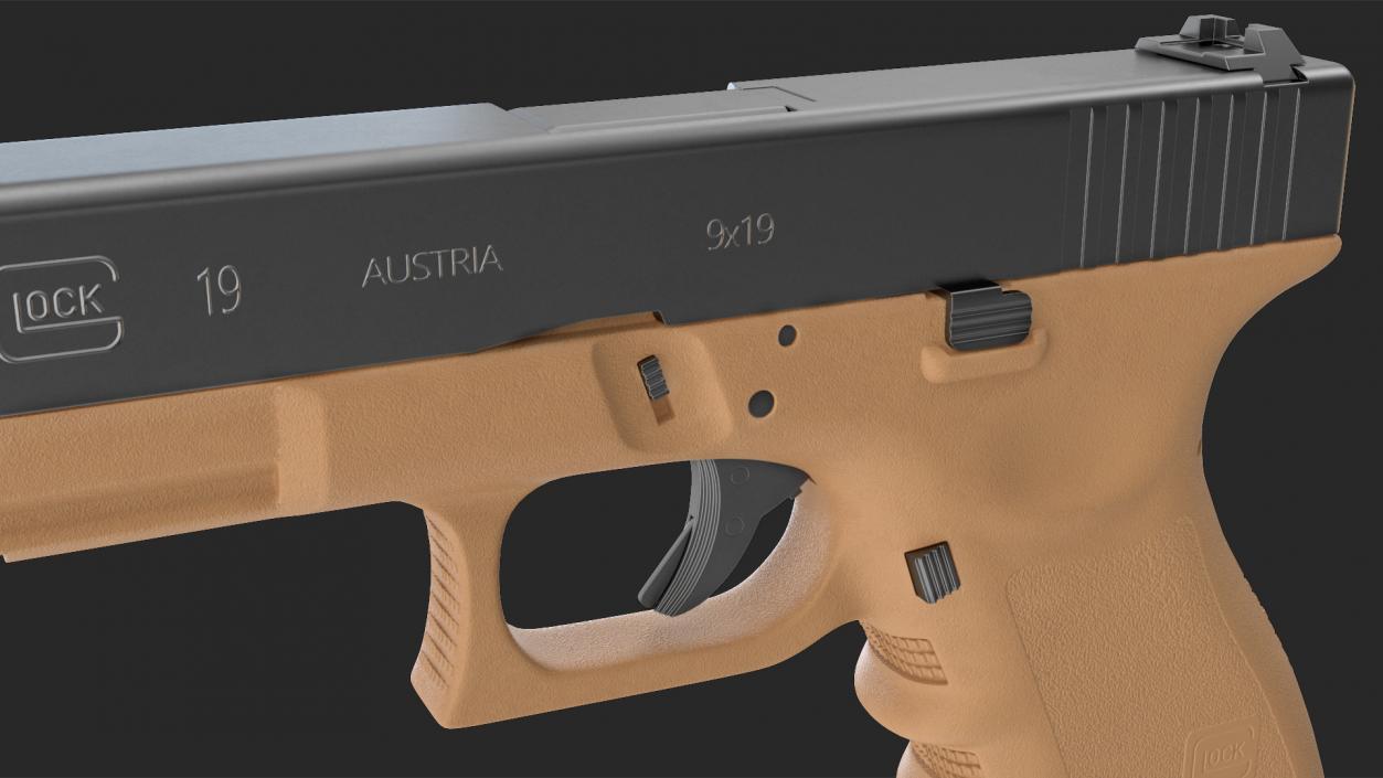 3D model Glock 19 GEN 3 Olive