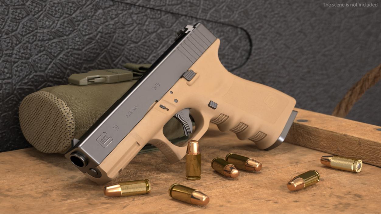 3D model Glock 19 GEN 3 Olive