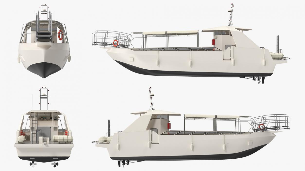 3D model Excursion Boat White