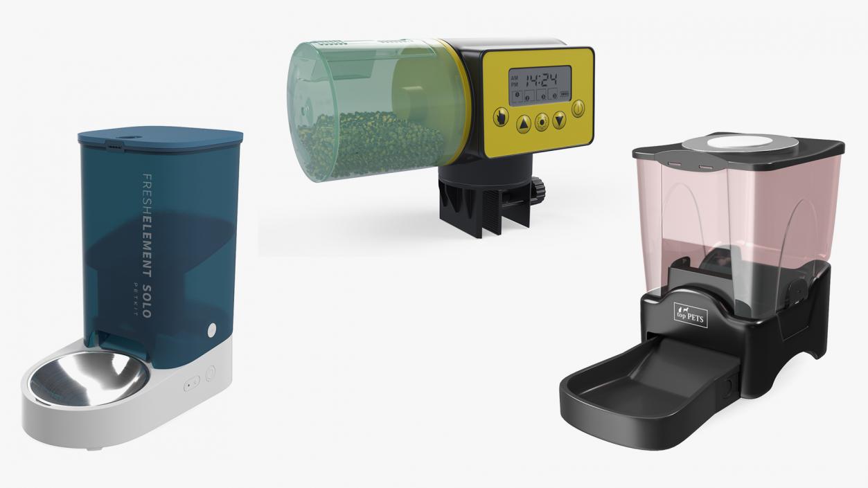 Automatic Pet Feeder Food Dispensers Collection 3D