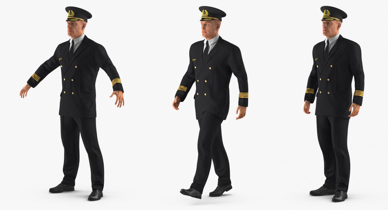 3D Airline Pilot and Stewardess Rigged Collection