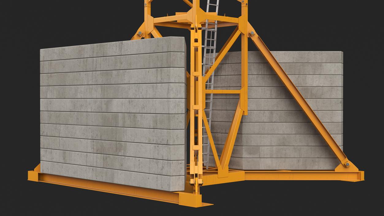 Tower Crane with Concrete Bucket 3D