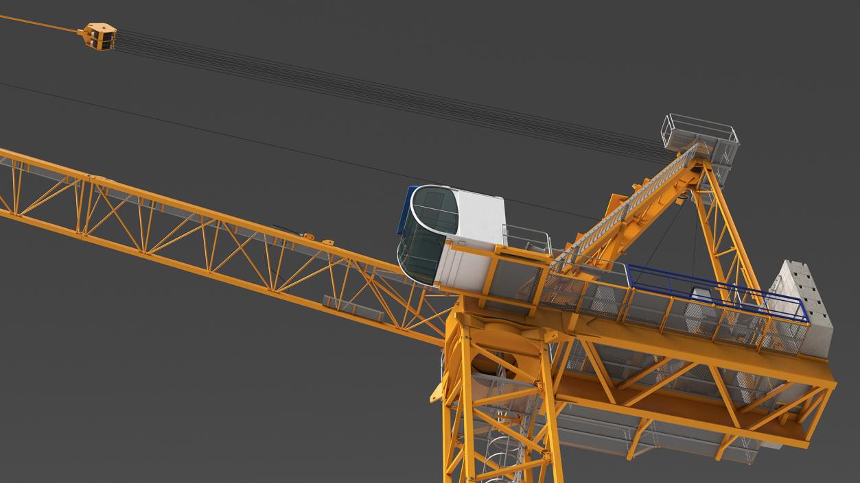 Tower Crane with Concrete Bucket 3D