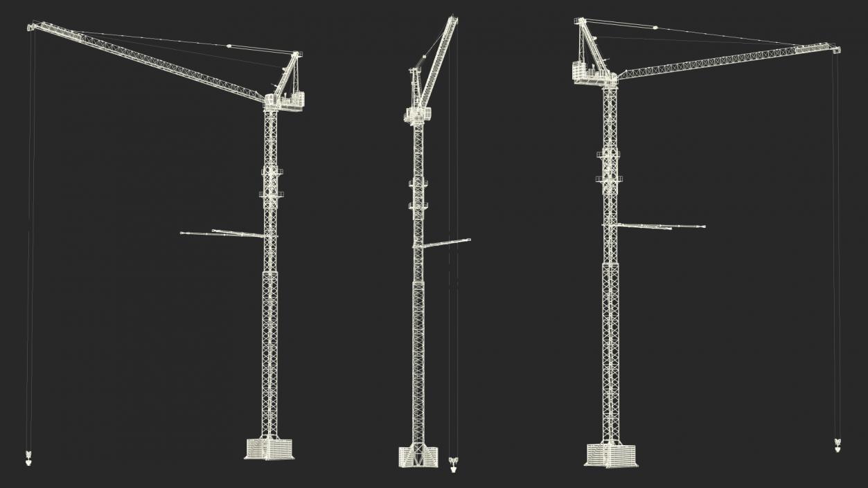 Tower Crane with Concrete Bucket 3D