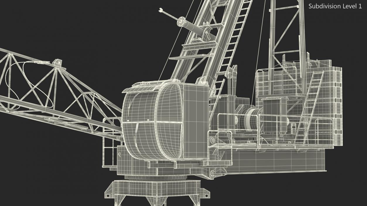 Tower Crane with Concrete Bucket 3D