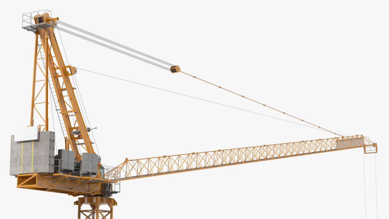 Tower Crane with Concrete Bucket 3D