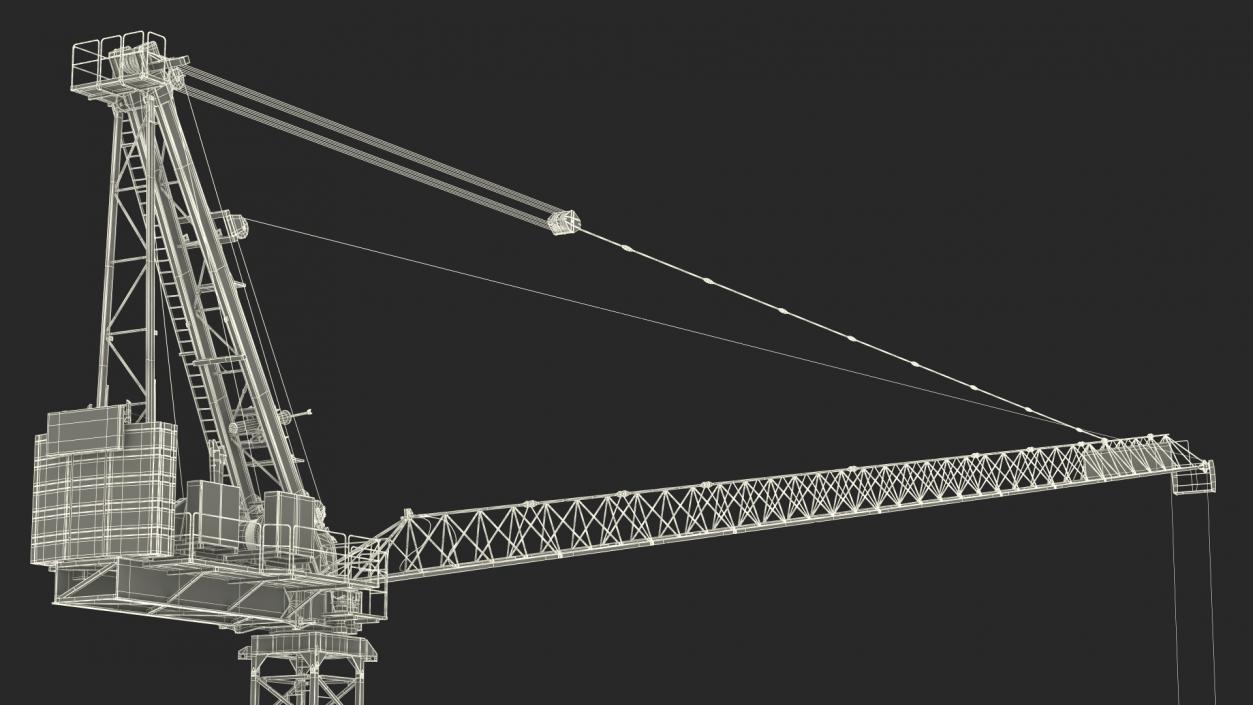 Tower Crane with Concrete Bucket 3D