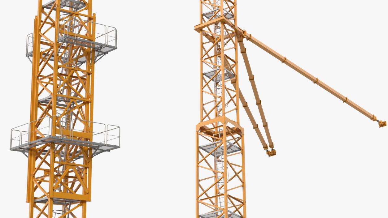 Tower Crane with Concrete Bucket 3D