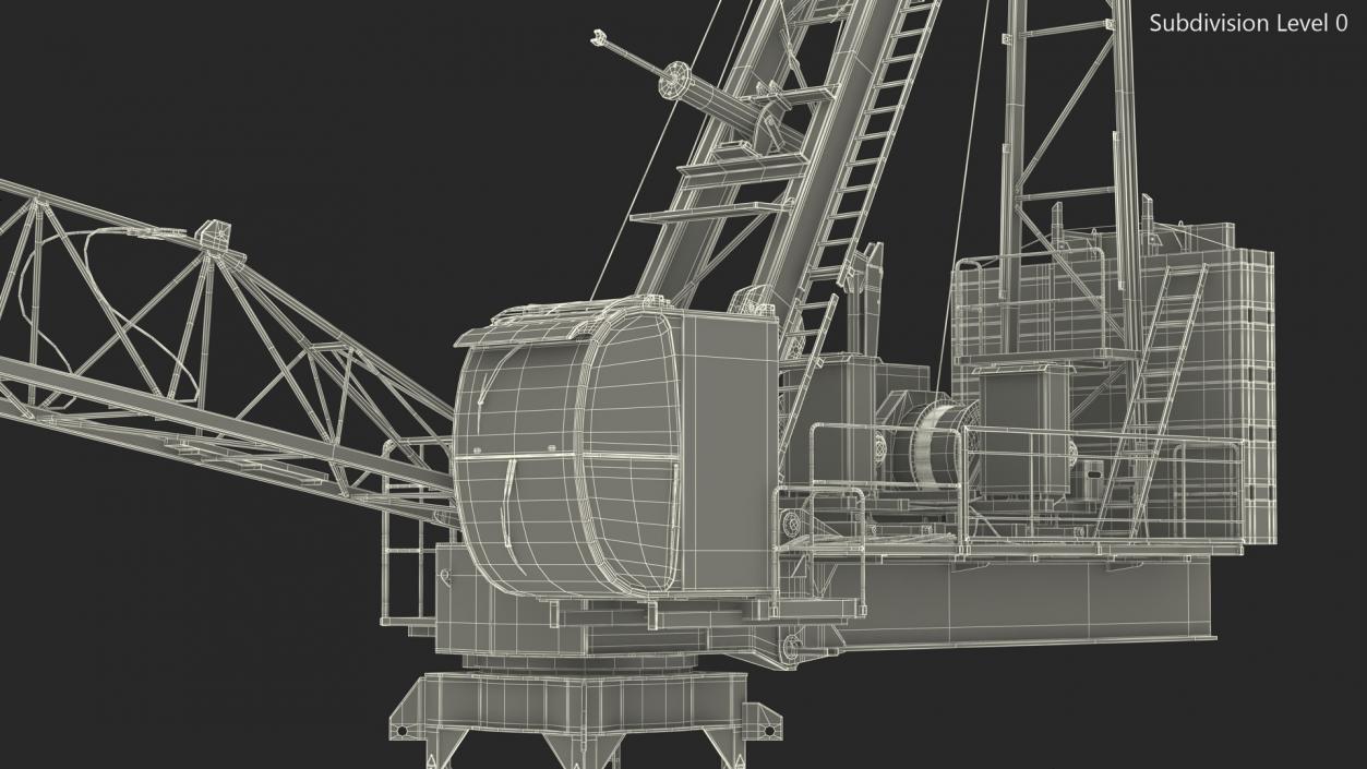 Tower Crane with Concrete Bucket 3D