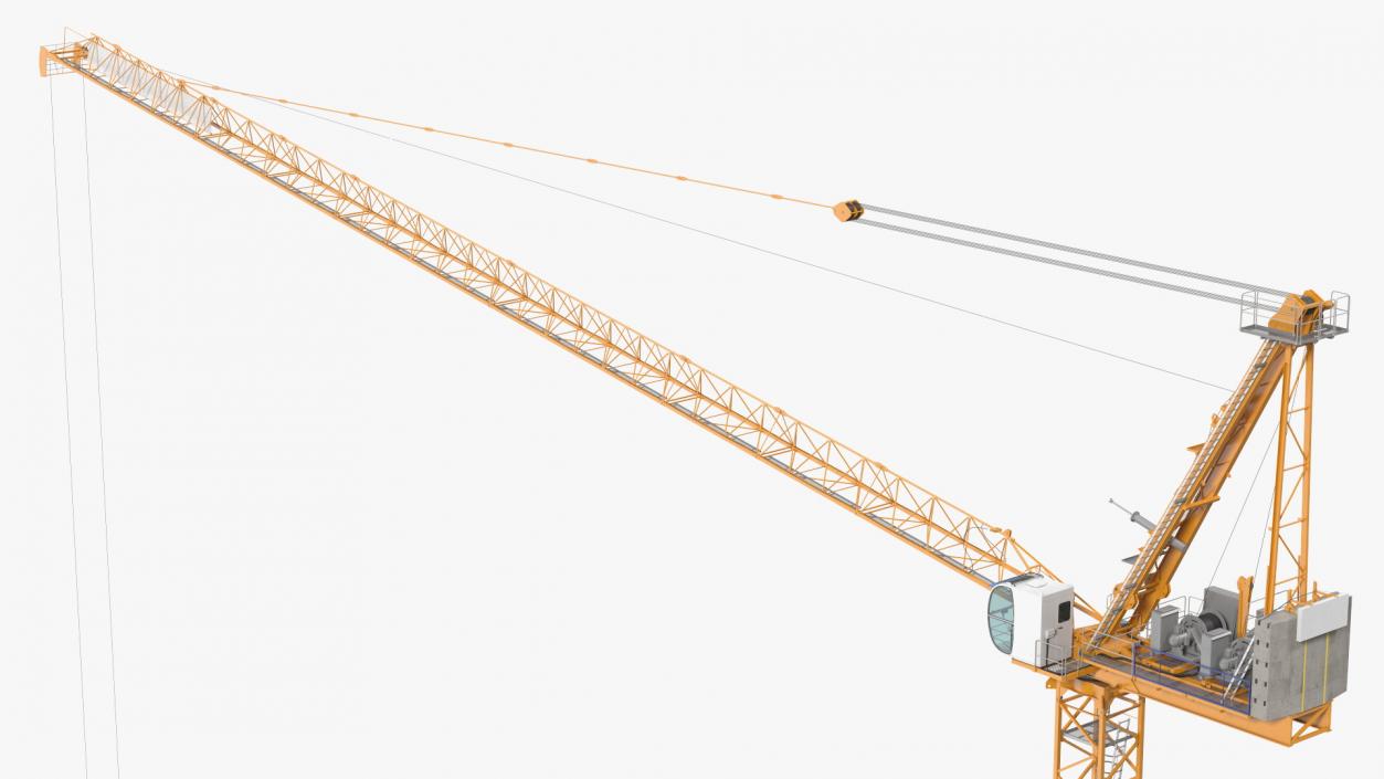 Tower Crane with Concrete Bucket 3D