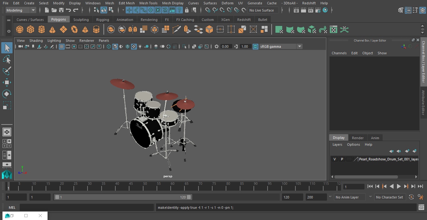 3D Pearl Roadshow Drum Set model