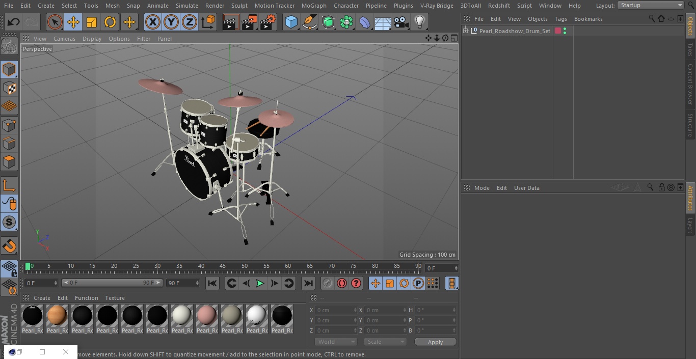 3D Pearl Roadshow Drum Set model